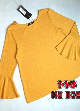 🎁1+1=3 желтый женский свитер ax paris, размер 46 - 48