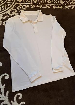 Поло футболка с длинным рукавом на мальчика 11-14 лет