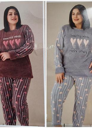 Пижама женская теплая батал