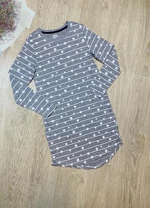 Дитяча нічна сорочка для дівчинки 134/140 см в смужку з зірками