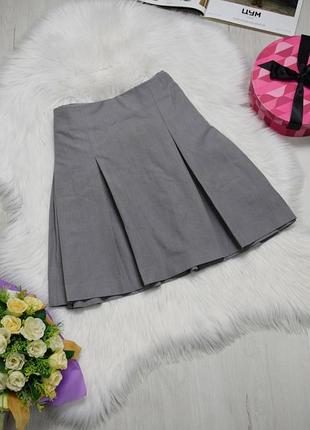 Юбка в складку теннисная серая мини