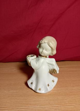 Фарфоровая фигурка ангел, подсвечник