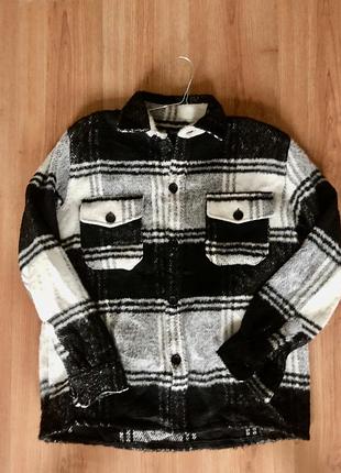 Сорочка тепла ворсиста  клетка в тренде
