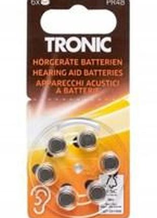 Батарейки для слуховых аппаратов tronic pr48 (13) zinc air 1.45 вольта, 6 штук, цинково-воздушные