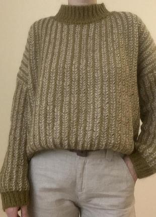 Італійський светр з kid mohair та вовни, ручної роботи