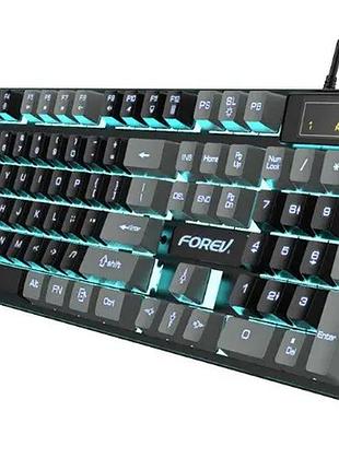 Rgb игровая клавиатура проводная для пк, механическое ощущение клавиш, led rgb подсветка, эргономичный дизайн, антибрызговый корпу
