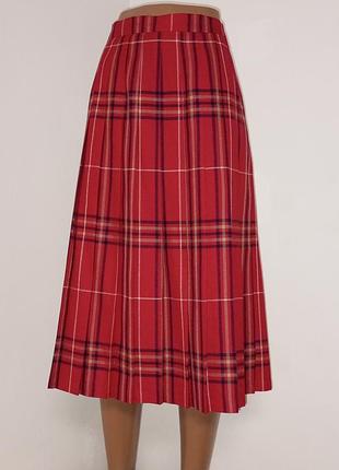Шерстяная юбка в клетку 
большого размера