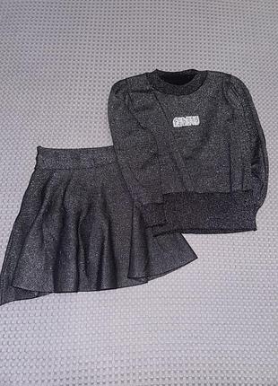 Костюм нарядний ошатний на дівчинку з люрексом трикотаж