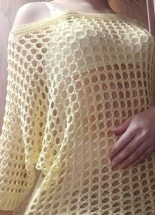 Жіноча жовта кофта сітка розмір м/л