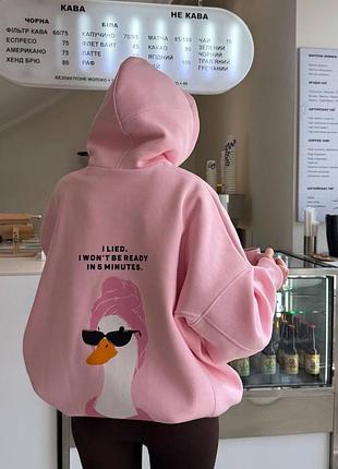 Жіноча тепла флісова кофта худі з малюнком