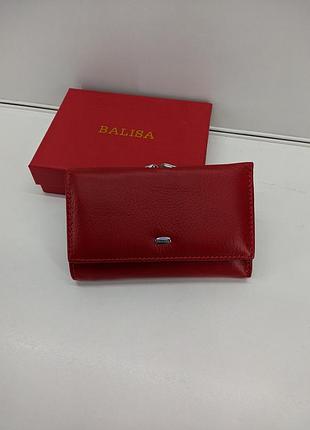 Красный кожаный кошелек balisa в подарочной коробке
