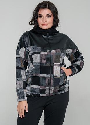 Женская батальная кофта на молнии "стелла"