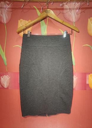 Юбка эластичная серая
