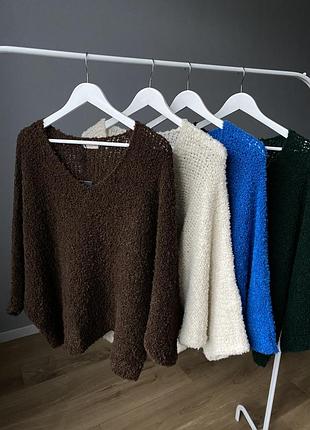 Светр жіночий, оверсайз, букле, великі розміри, італія