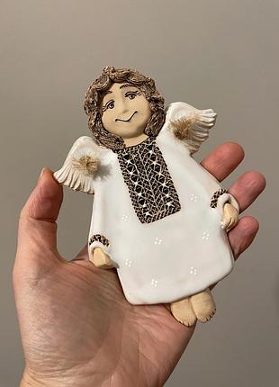 Керамический ангел настенный подвесной. ручная работа