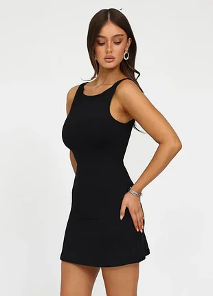 Чорна принтова міні спідниця чорна