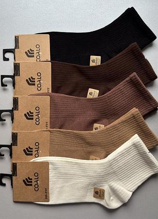 5 пар 36-41 демисезонні якісні котонові шкарпетки базових кольорів
