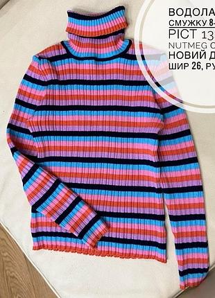 Водолазка в смужку 8-9 років ріст 134 від nutmeg стан як новий дов 43, шир 26, рукав 46