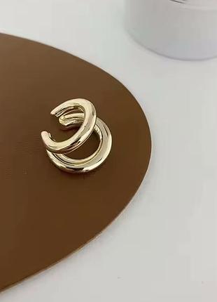 Жіночі сережки затискачі каффи колір золотистий