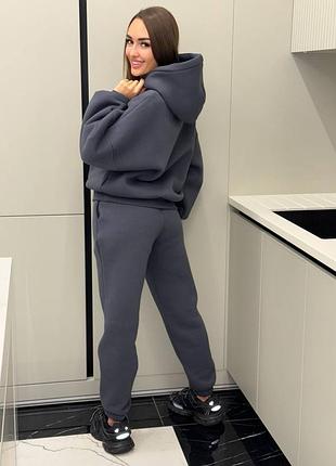 Женский теплый спортивный костюм утепленный базовый турция