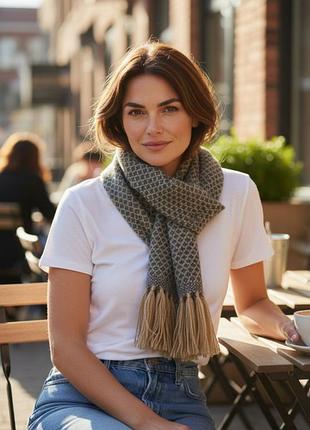 Шарф шерсть альпаки pedsa теплый мягкий унисекс женский мужской