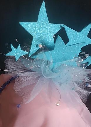 Новорічний обруч з блакитними зірочками