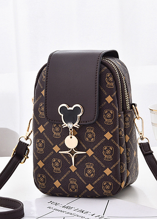 Детская мини сумочка микки маус на плечо 1911, маленькая сумка для девочек коричневый