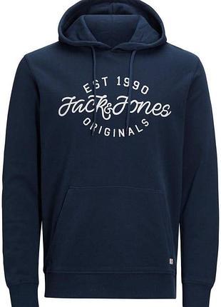 Мужской коттоновый свитшот с капюшоном jack &amp;jones, р.м, без нюансов