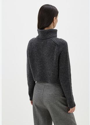 Графитовый свитер с содержанием шерсти от бренда stefanel
