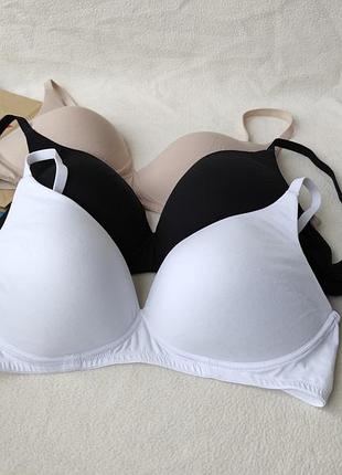 Хлопок. мягкий бюстгальтер без косточек m&s р. 40 c / 90 c