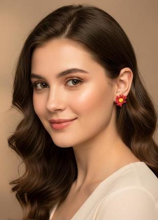 Серьги цветы объемные jewelry пусеты
