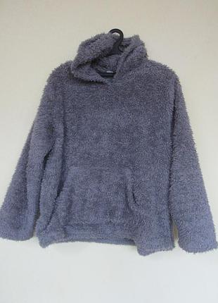 Теплый серый реглан тедди шерпа