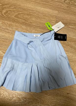 Спідниця коротка з шортами блакитна na-kd,xs/s