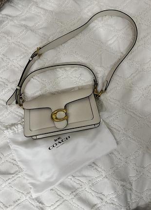 Сумка coach  tabby молочна з двома ручками однокамерна outlet