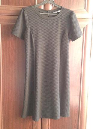 Короткое платье черного цвета с короткими рукавами и текстурированным узором dorothy perkins