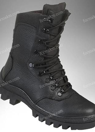 Берці зимові шкіряні бізон чорні