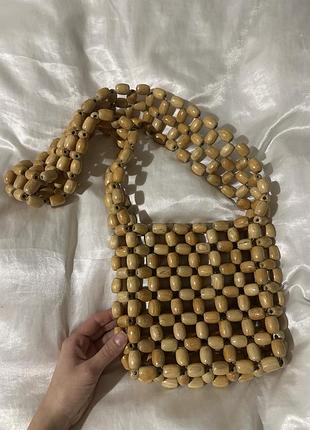 Сумка з деревʼяних намистин