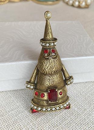 💛вінтажна брошка санта клаус hollycraft