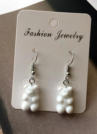 Сережки желейні ведмедики райдужні тедді