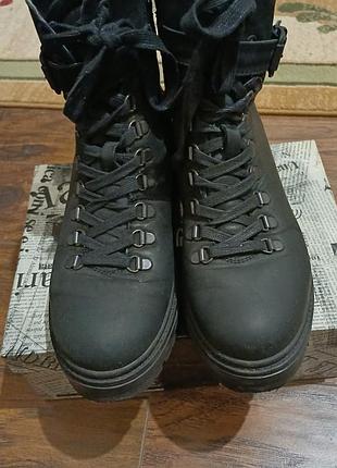 Ботинки женские кожаные на меху