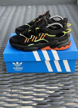 Adidas black orange green, кросівки адідас