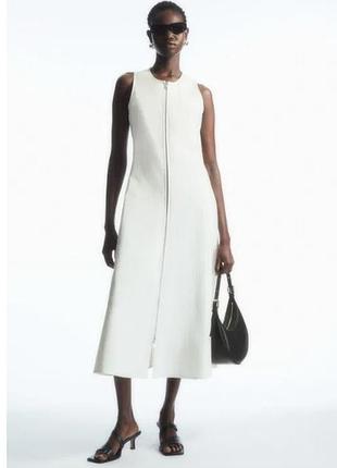 Платье женское cos, длинное, белое, на молнии, размер м (подойдет m/l)