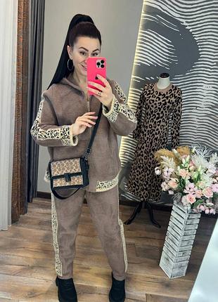 Теплый костюм из альпаки, размер оверсайз 52-58