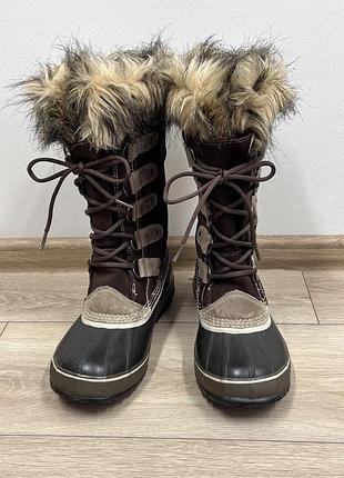 Sorel joan of arctic waterproof шкіряні замшеві теплі зимові термо чоботи мунбути валянки уги снігоходи коричневі водонепроникні р. 38 37