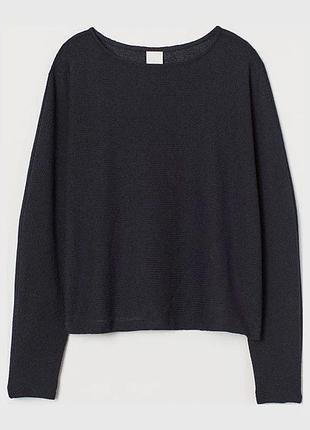H&amp;m джемпер тонкой вязки из мягкой смесовой вискозы женский синий xs