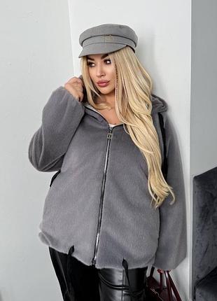 Шуба полушубок короткий под норку на утепленной подкладке 46-56 р-р