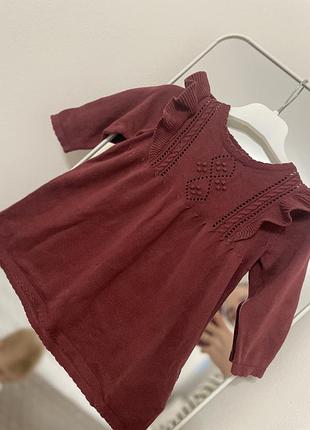 Дуже гарна тепла  бордова сукня для дівчинки c&a 68 см 3-6 міс