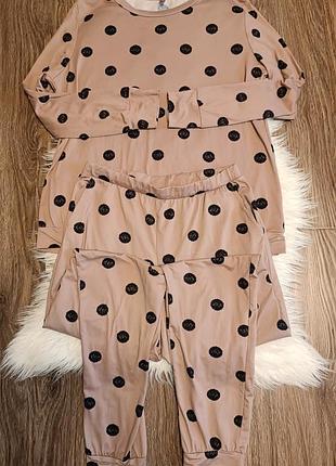 Шикарний пудровий мякий домашній костюм , піжама л/ хл