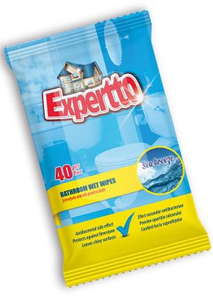 Влажные салфетки для уборки ванных комнат expertto, 40 шт