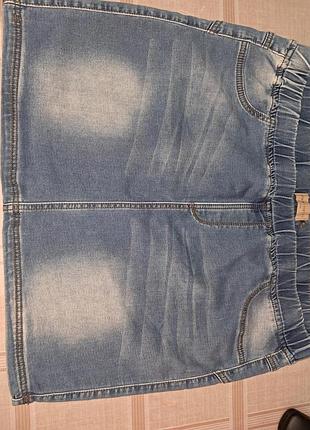 Джинсовая юбка мини.